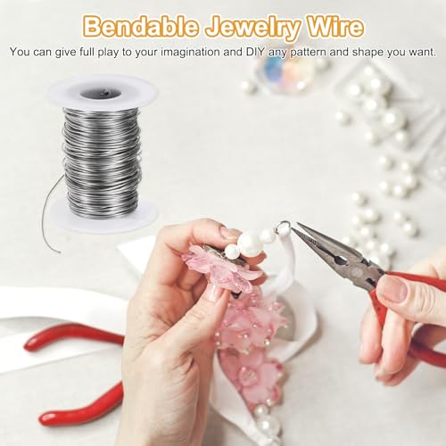 M METERXITY 18 Gauge Stainless Steel Craft Wire, 1.0mm 131 ft Bendable Floral Snare Wire for Jewelry Making/Sculpting/Armature Crafting/Floral Bonsai/DIY Crafts - size: 18 Gauge x 131 ft