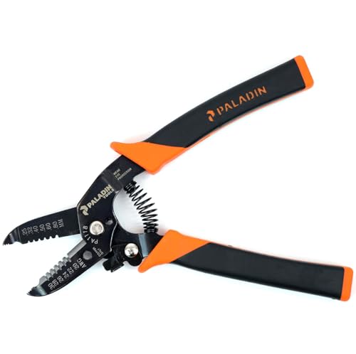 Paladin Tools PA1118 Wire Stripper Tool and Wire Cutter 30-20 AWG | Professional Grade Heavy Duty Wire Stripping Tool - color: Black, Orange, size: 30-20 AWG