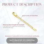 14k Gold Necklace & Bracelet Extender Chain, 1"/1.5"/2"/3"/4"/5" Durable Removable Gold Extension Chain - color: style 12-yellow, size: 2inch
