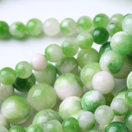 Green Persian Jade Stone Beads for Jewelry Making Gemstone Round Crystal Bracelet Necklace1 Strand 15.5inch 45PCS 8MM - color: Green Persian jade, size: 8MM