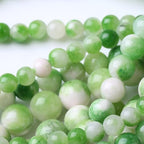 Green Persian Jade Stone Beads Gemstone Round Crystal Energy for Jewelry Making DIY Bracelet Necklace 1 Strand 15.5inch 31PCS 12MM - color: Green Persian jade, size: 12MM