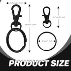 Keychain, 68PCS Swivel Snap Hooks with Key Rings, Metal Lobster Claw Clasp,34PCS Keychains Clips Hooks and 34PCS Key Chain Rings,Keychain Rings for DIY Crafts,Jewelry Making (Black) - color: black