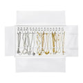UnionPlus Travel Jewelry Roll, Faux Leather Necklaces Organizer Bag, Elastic Band and Anti-winding, White - color: Leather White, size: Medium