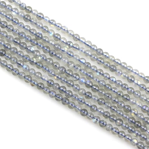 MJDCB 225pcs Natural Small Stone Beads 3mm Labradorite Round Smooth Loose Gemstone Bead for Jewelry Making Bracelets Earrings Necklaces Accessories - color: Labradorite