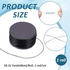 PH PandaHall 50yards Nylon Beading String Thread 0.2mm Fine Round Black Bracelet Cord Seed Bead Thread Sewing String for Friendship Bracelet Jewelry Leather Stitching Beading Christmas Ornament - style: Black