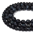 60pcs 6mm Natural Blue Black Tiger Eye Gemstone Beads Energy Healing Crystal Round Loose Stone Beads for Jewelry Making, DIY Bracelets Necklaces - color: Blue Black Tiger Eye, size: 6mm
