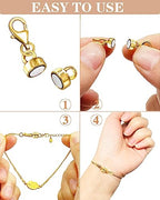 Dailyacc 925 Silver Lobster Magnetic Necklace Clasps and Closures Safety Sterling Silver with 14K Gold Jewelry Converters for Bracelets Chain Extender - color: Silver with Gold Plating