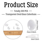 Craftdady 200Pcs Transparent Oval Glass Cabochons 20x15mm Clear Glass Flat Back Dome Tile Cabochon Covers for Photo Pendant Jewelry Making - color: Transparent Clear, size: 20x15mm Oval