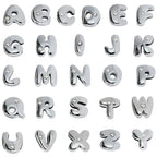 stino 100 Gram Metal Charms for Jewelry Making, Silver & Gold Plated, Bulk Pack for Bracelets, Necklaces, Crafts - color: Bubble Letter (52 Pcs）