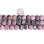 12mm Natural Stone Black Rhodonite Frosted Matte Unpolished Round Beads for Jewelry Making Strand 15 inch - color: Black Rhodonite, size: 12mm