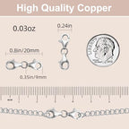 OHINGLT Double Lobster Claw Clasps Necklace Extender Silver, Double End Design Necklace Clasps and Closures, Bracelet Connector Suitable for Jewelry Making (8PCS Silver) - color: 8PCS Silver
