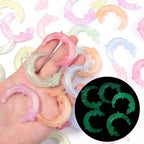 20Pcs Glow in The Dark Moon Focal Beads for Pens Colorful Moon Fancy Space Beads for DIY Craft Beadable Pens Keychain Bracelet Necklace Earrings Jewelry Making - color: Luminous Moon