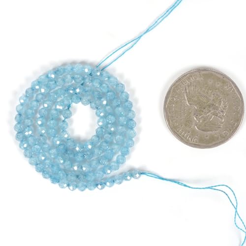 3mm Aqua Blue Crackle Zircon Faceted Gemstone Round Loose Beads Strand 15.5-16" DIY Jewelry Making - color: Aqua Blue Crackle Zircon