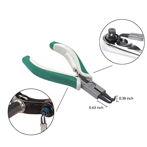 4 Pcs Mini Snap Ring Pliers Set Heavy Duty External/Internal Circlip Pliers with Straight/Bent Jaw for Ring Remover Retaining