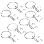 10Pcs Keychain Key Ring with Chain Bulk Split Key Chain,1.1 Inch Key Chains Parts with Open Jump Ring Connector for Jewelry Making Crafts (White K) - color: 10Pcs White K