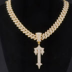 Ice Out Chain for Men Premium Zircon Stones Hypoallergenic Durable Hip-Hop Streetwear Chain Necklace Men - color: Gold, style: Trapstar