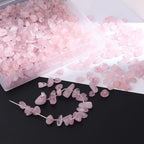 400pcs Natural Chip Stone Beads Rose Quartz 5-8mm Irregular Gemstones Healing Crystal Drilled DIY Loose Rocks Bead Crystal for Bracelet Necklace Jewelry Making Crafting - color: Rose Quartz