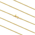 FaithHeart Mens Black/Silver/Gold Stainless Steel Flat Box Link Chain Necklace, Stylish 2/4/6/8mm Width Box Chains Necklaces for Men Non Tarnish Hip Hop Chain Jewelry Gifts,14"-30" Length - color: 2mm Width-Gold, size: 14 Inches Length