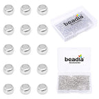 BEADIA Platinum Plated Crimp Beads Non Tarnish 2.5mm 600pcs for Jewelry Making Findings - color: Crimp Beads Platinum, size: 2.5mm