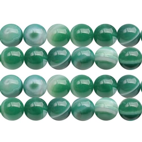 180pcs Adabele AAA Natural Banded Green Agate Healing Gemstone 4mm (0.16 inch) Small Round Loose Beads Gem Stone Spacer GC19-4 - color: Banded Green Agate, size: 4mm (180pcs/2 strands)