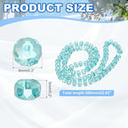 PATIKIL 75 Pcs 8mm OD 5mm Thick Crystal Glass Beads, Rondelle Crystal Beads Faceted Cut Gemstone Strand with Spacer Beads for Craft, Bracelet, Necklace, Lake Blue - color: Lake Blue