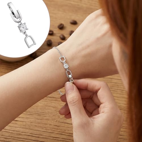 4 Pcs Rhinestone Bracelet Extender, Crystal Silver Necklace Watch Extender Clasp for Women, Foldover Extension Jewelry Clasps Clip for Jewelry Making, Necklace, Bracelet