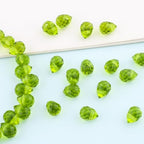 100pcs Olive Green Faceted Crystal Glass Beads 8x10mm, Shiny Teardrop Glass Beads for Jewelry Making, Crystal Beads for Bracelet Necklace Earring DIY Craft - color: Olive Green