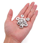 BEADIA Natural White Howlite Rondelle Stone with Large Hole (5.5mm) Loose Semi Gemstone Beads for Jewelry Making 14mmx7.5mm 12pcs - color: White Howlite, size: 14mm x 7.5mm