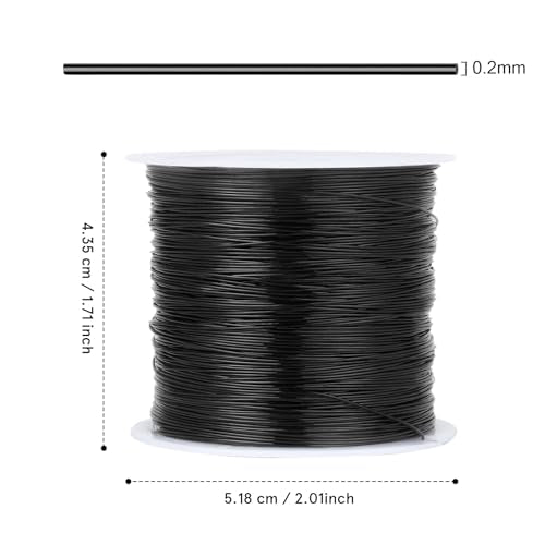 492FT Jewelry Wire 32 Gauge Tarnish-Resistant Copper Beading Wires Roll Bulk for DIY Crafts Jewelry Making, Black Wire - color: Black, size: 0.2mm