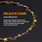 KYUNHOO Gold Plated Sequin Star Chain for Jewelry Making Hollow Moon Link Jewelry Supplies Stainless Steel Bulk Chains for Handcraft DIY - color: Star Gold