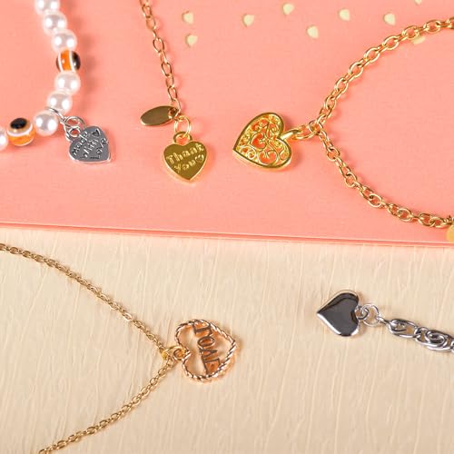 stino 100 Gram Metal Charms for Jewelry Making, Silver & Gold Plated, Bulk Pack for Bracelets, Necklaces, Crafts - color: Heart A Mixed Color