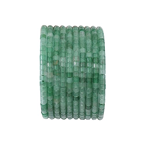 BEADIA Natural Green Aventurine Short Cylinder Beads 2x3mm 155pcs Tube Loose Semi Gemstone Beads for Jewelry Making Design - color: Green Aventurine