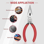 Needle Nose Pliers, 5 Inch, Needles Noses Pliers Set, 10 Pack, Small Needle Nose Plier, Long Nose Plier with Side Cutter, Spring Loaded Jewelry Needle Nose Pliers for Cutting and Bending Wire - color: 10 Pcs