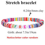 12pcs Friendship Bracelets Beaded Bracelets Heishi Bracelet Cute Bracelets Stack Vinyl Clay Disc Bead Surfer Stretch Summer Beach Bracelets For Women Preppy Bracelets - color: Z-1 color