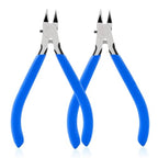 Wire Cutters, 5" Electronic Needle Flush Cutters, Ultra-Sharp Crafts Diagonal Cutters Pliers, Wire Snips Side Cutters for Circuit Board, Plastic, Soft Copper Wire, Floral(2 Pack) - size: B05-2Pack