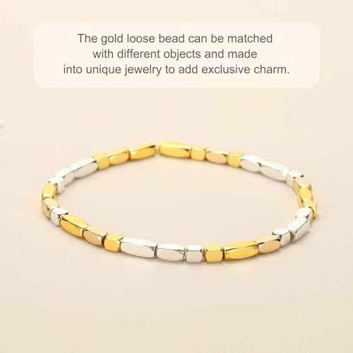 PATIKIL 3x6mm Filled Spacer Beads, 50Pcs Metal Smooth Faceted Tube Tiny Loose Beads for Bracelet Jewelry Making Necklace DIY, Silver - color: Silver, size: 3x6mm