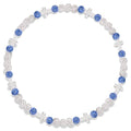 Beaded Baseball Necklace | Adjustable Sports Rope Chain with Baseball Cross Charm - Great Baseball Drip Gift for Players and Fans - color: a-White-Blue-Wht