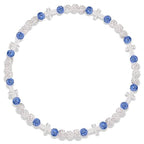 Beaded Baseball Necklace | Adjustable Sports Rope Chain with Baseball Cross Charm - Great Baseball Drip Gift for Players and Fans - color: a-White-Blue-Wht
