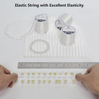 LUSTEMBER 1mm Stretchy Bracelet String, 3 Rolls Durable Elastic String, Clear Bead Cord for Bracelets, Necklaces, Beading, and Jewelry Making (300 m) - size: 1mm
