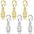 925 Silver Magnetic Necklace Clasp with Lobster Clasp,Magnetic Necklace Clasps and Closures for Bracelet Necklace Extender (3golden+3silvery) - color: 3golden+3silvery