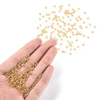 1 Box 3000pcs 3mm Gold Seed Glass Beads Round Mini Small Clear Golden Transparent Silver Lined Pony Loose Spacer Bead for Jewelry Making Friendship Bracelets Earrings DIY Crafts Supply