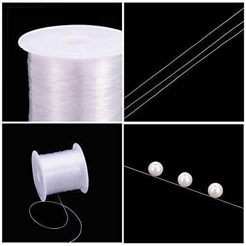 PH PandaHall 80 Yards 0.3mm Transparent Beading Line Clear Fishing Line Invisible Nylon Thread Jewelry String Wire Beading Cords String for Christmas Party Decor, Seed Beads Jewelry Bracelet Making - size: 0.3mm