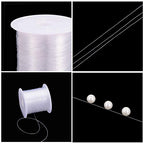 PH PandaHall 0.45mm Crystal Beading Cords Clear Fishing Line Invisible Nylon Thread Jewelry String Wire Cord String for Party Christmas Decor Seed Beads Jewelry Bracelet Making 30 Yards - size: 0.45mm
