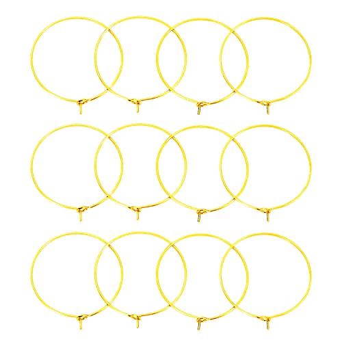 YAKRUNA 14k Genuine Gold Plated Wine Glass Charm Rings, 12PCS Earring Beading Hoops Hooks for Jewelry Making, Hypoallergenic Thin Ear Wires for DIY 30mm(1.2") - color: gold earring 5