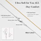 IEFWELL 14K-Real-Gold-Plated S925 Sterling Silver Chain Necklace for Women, 1.2/0.8mm Satellite Bead Cable Box Chains Set Hypoallergenic Sturdy Women's Chain Necklace, 16/18/20/22 Inch Jewelry Gifts - color: Box Chain, size: 18 Inch (Women's Average Lengt