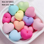 30PCS Large Acrylic Heart Beads for Pens, 21 * 19MM Cream Rubber Love Beads for Keychain Jewelry Bracelet Making Focal Bead for Pen Making Crafts DIY Projects - color: Heart Beads