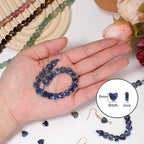 22pcs Faceted Heart Stone Beads Natural Crazy Lace Agate Bead 8mm Crystals and Healing Stones for Jewelry Making Supplies,Friendship Bracelet Kit,Love Gifts - color: Crazy Lace Agate