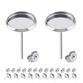 BEADNOVA Stud Earring Kit 30pcs Blank Stud Earring 6mm Stainless Steel Cabochon Setting Ear Post with Stainless Steel Earing Backs for Cabochon Resin DIY Earing Making (6mm, 30pcs) - color: 30pcs, size: 6mm