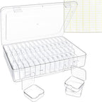 Bead Organizer Box, 60 Pack Small Clear Storage Boxes with Labels, Large Travel Craft Case with Handle, Mini Plastic Containers for Jewelry Making Diamonds DIY Pony Bracelet Screws Seeds Small Parts - size: 1 Pack 60 Pcs