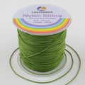 LUSTEMBER 0.8mm Nylon String, Strong Bracelet String, Durable Nylon Cord for Jewelry Making, Bracelets, Beading, Necklaces, Rattail Braiding, Kumihimo, Wind Chimes, Blinds and Handicrafts - size: Military Green